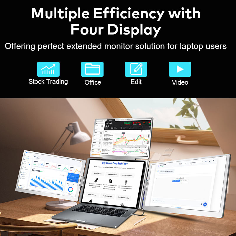 15.6" Laptop Screen Extender Monitor Portable(Compatible with 13.6“ to 17.3” laptops)