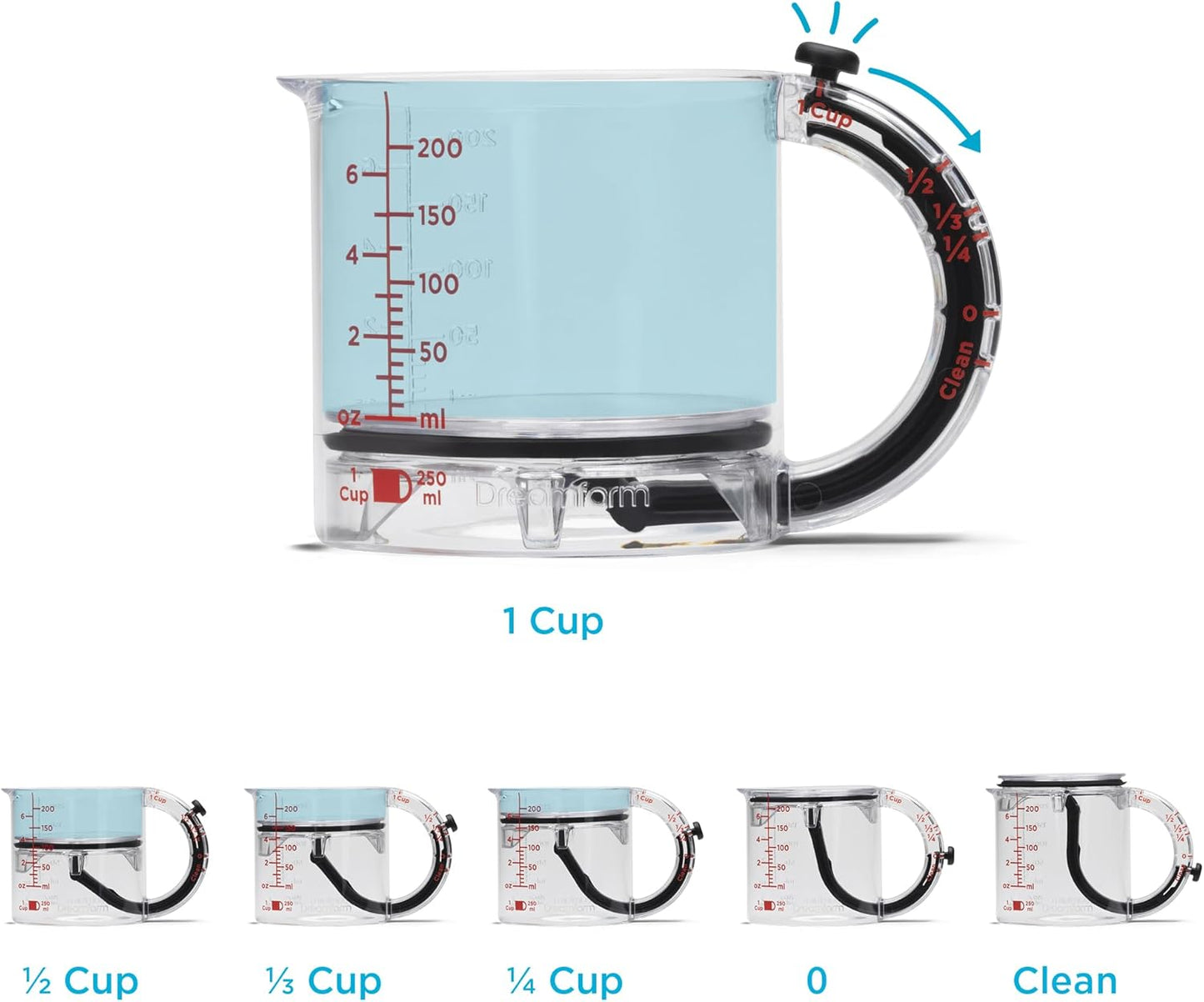 Dreamfarm Upcup All-in-1 Adjustable Measuring Cup