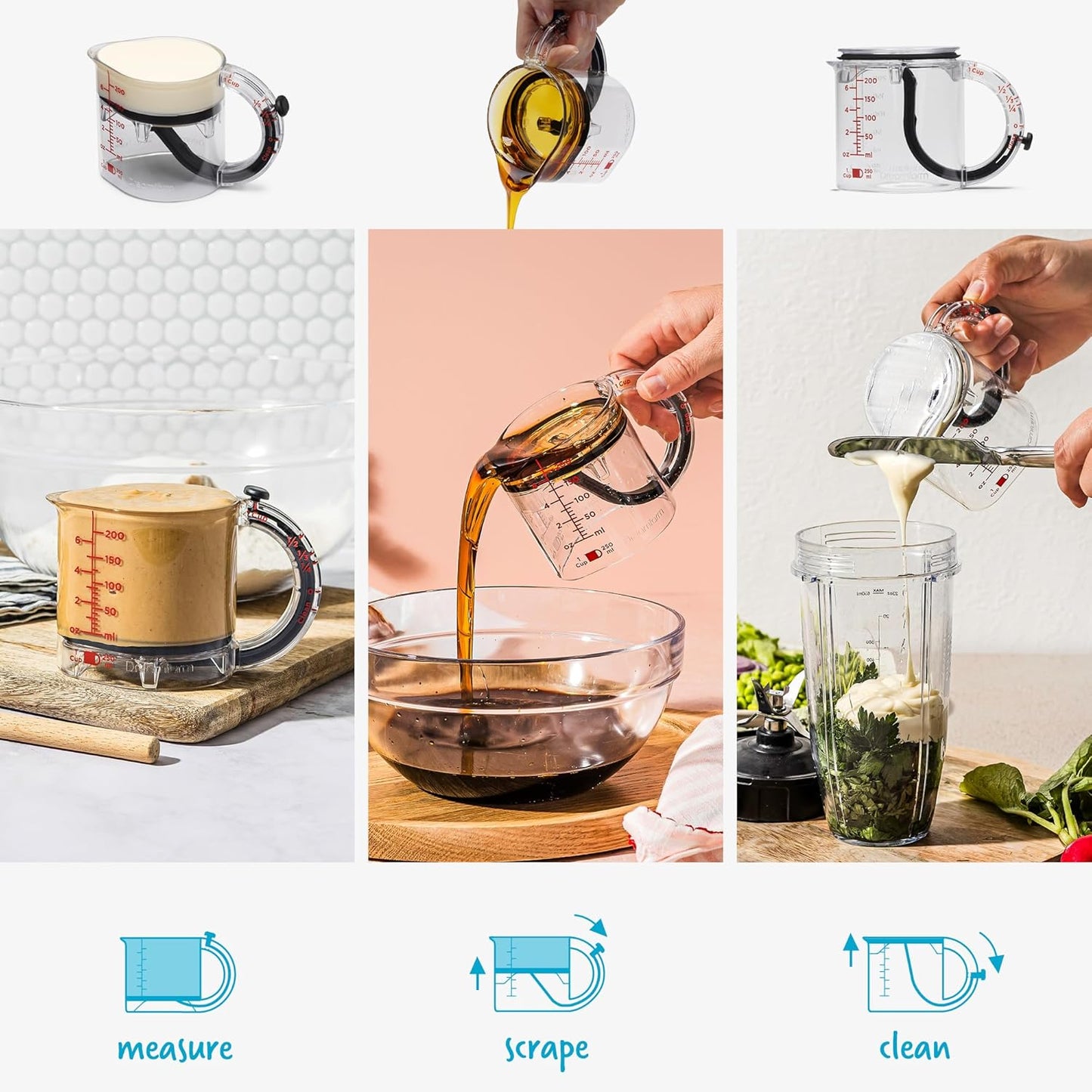 Dreamfarm Upcup All-in-1 Adjustable Measuring Cup